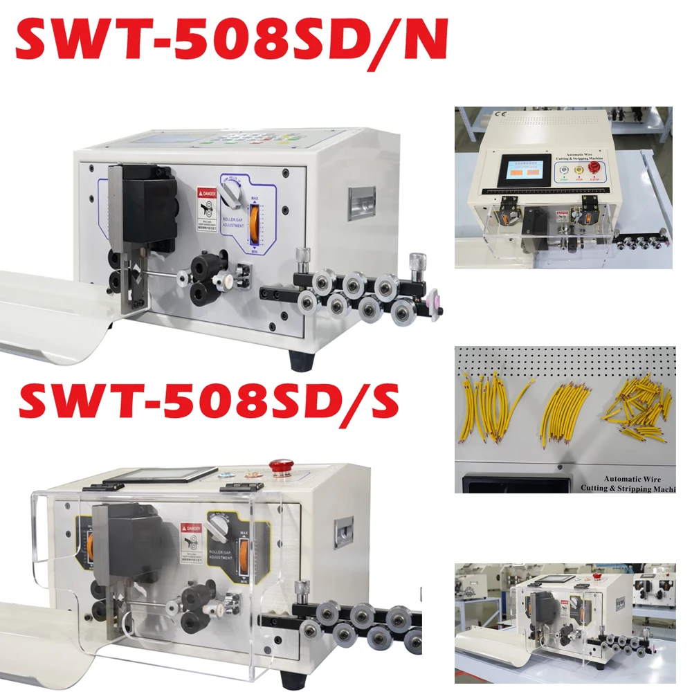 SWT508 SD Wire Stripping Peeling Machine Automatic Single Double Wire Cutting Stripper Touch Screen for  0.1-6mm2 AWG10-AWG28