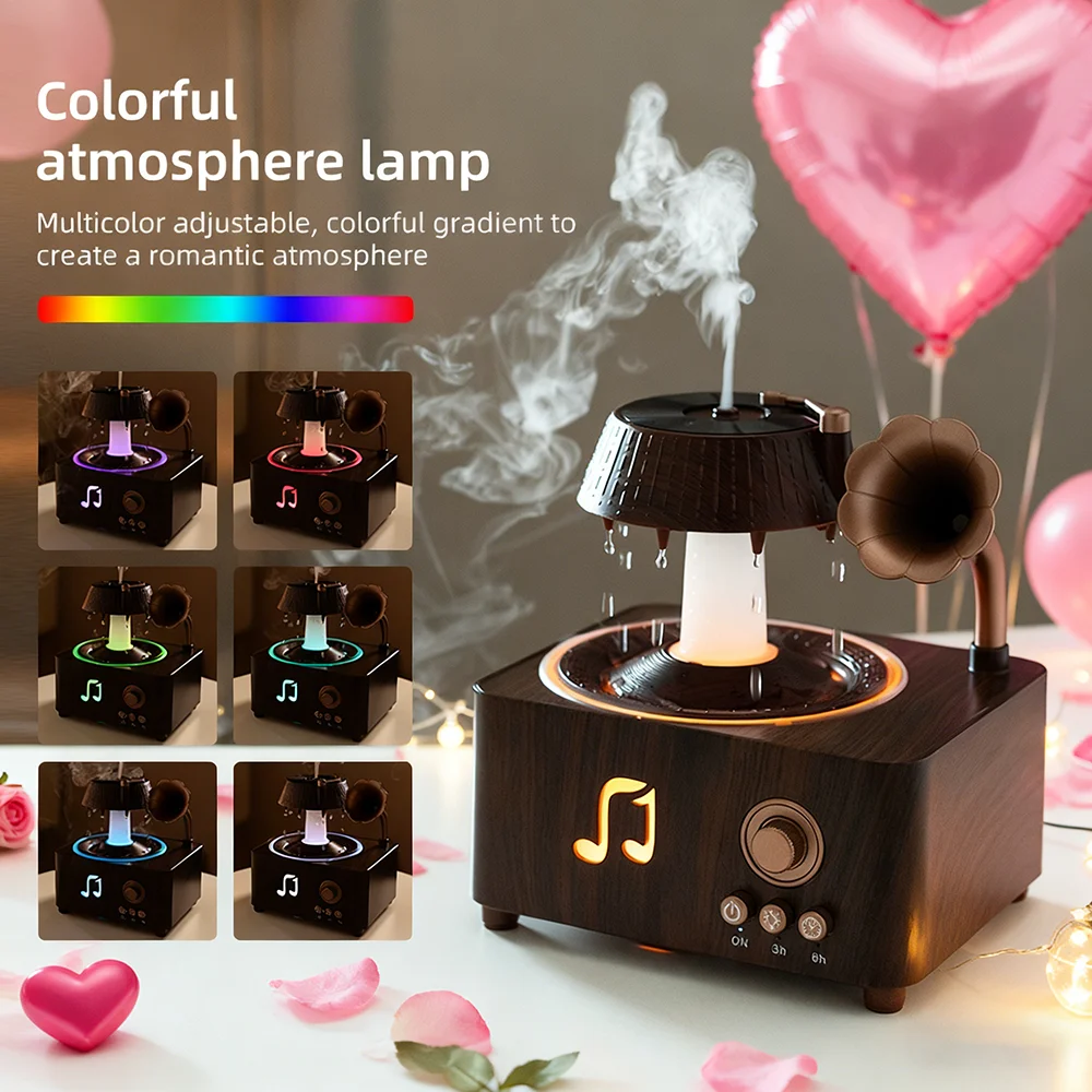 

1 шт., имитация капли дождя, ароматический диффузор с красочной подсветкой и 2-уровневым увлажнителем воздуха с таймером для домашнего офиса