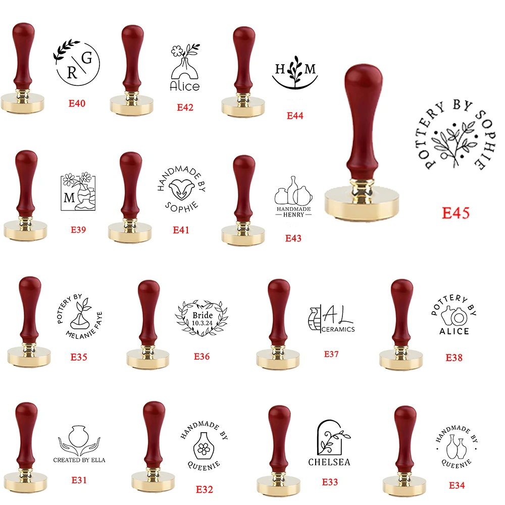 

Flower Vase Initial Custom Wax Seals Personalized Wax Seal Sticker Label Wedding Stamp Self-Adhesive Sealing Wax Sticker E31-E45