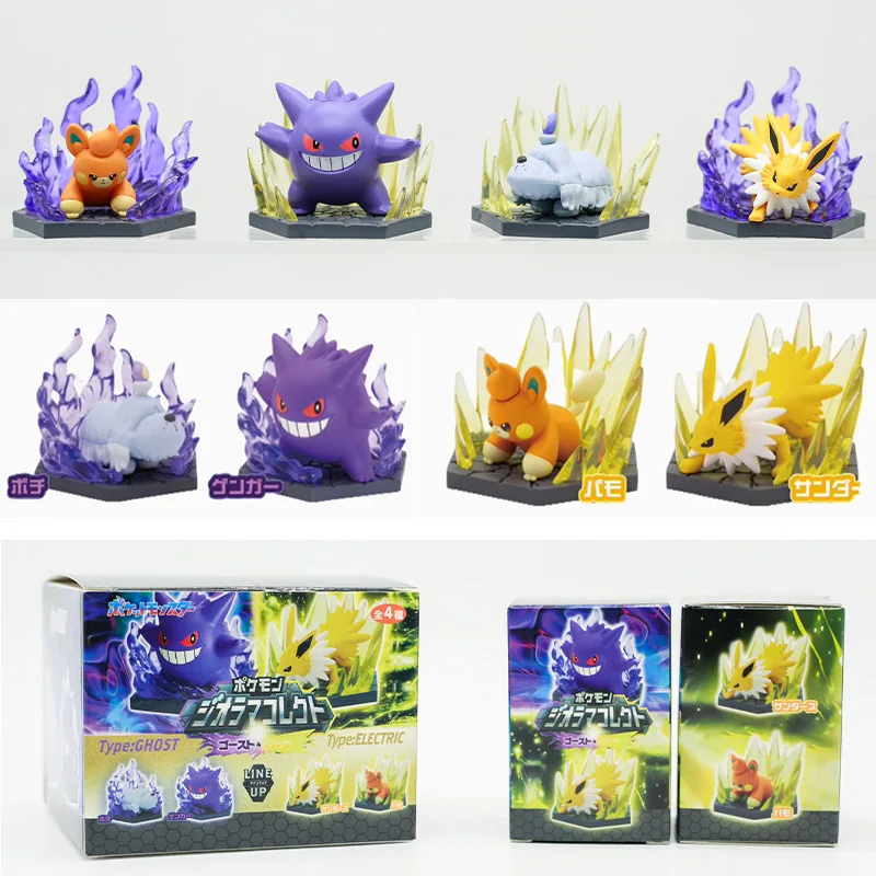 

Pokemon Battle Scene Blind Box Gengar Eevee Anime Figure Model Toys Ghost Vs Electricity Tabletop Ornament Kids Birthday Gifts