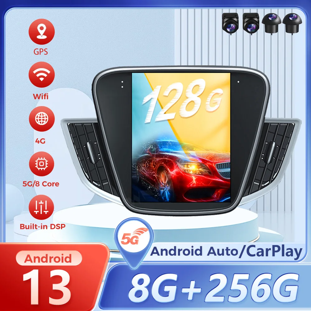 

Автомобильный радиоприемник Android 13 для Chevrolet Cavalier 2016-2018 Carplay Android Auto Мультимедийный плеер GPS-навигация Головное устройство DSP Стерео