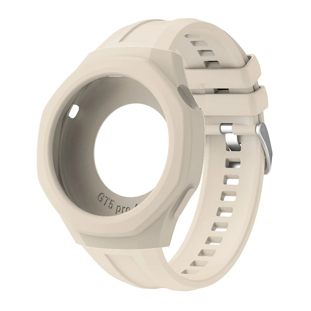 Silicone Strap +Case For Huawei Watch GT 5pro 46mm Watchbands Adjustable Single Color Wristband For Huawei Watch GT 5 Pro 46mm - Image 3