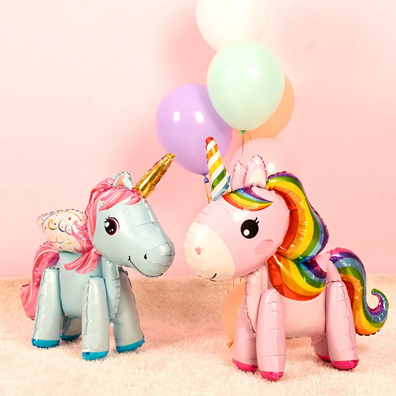 Children's animal balloons pony toy aluminum foil balloon birthday party cartoon unicorn aluminum balloon birthday decoration