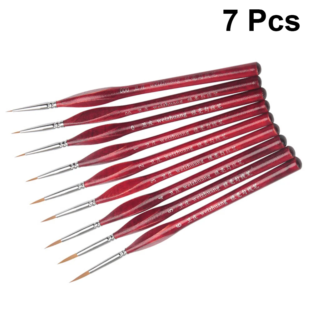 7 PCS Thin Line Sketch Drawing Oils Acrylic Paint Brush 1850X110X110CM Bamboo Wooden Fine Pens for