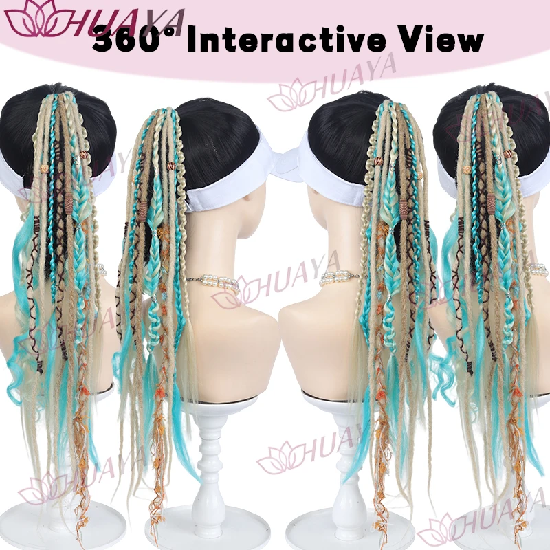 Women’s Synthetic Fiber Cool Girl Dreadlock Hair Extensions, High Elastic Tie, Perfect for Daily & Party Styles image 3