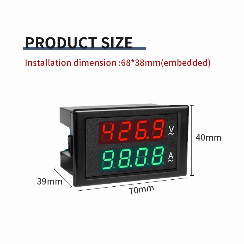 Imagem -05 - Tensão ac e Medidor de Corrente Display Digital Duplo Display Tester de Alta Precisão 220v 450v 100a 200a Dl852042a