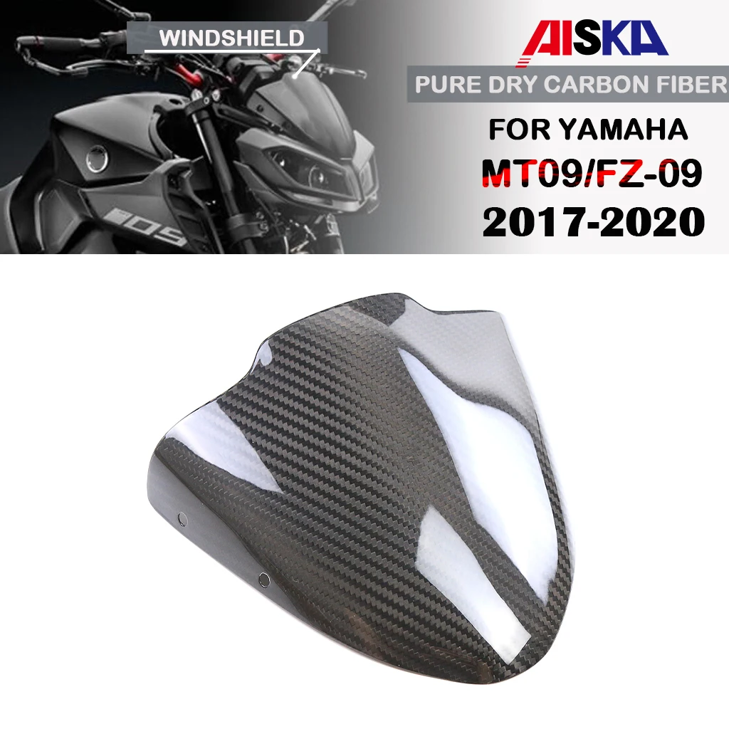 Motorcycle Accessories Windshield Wind Deflector Fairing Kit 3K Pure Dry Carbon Fiber For Yamaha MT09 FZ09 2017-2020 2018 2019