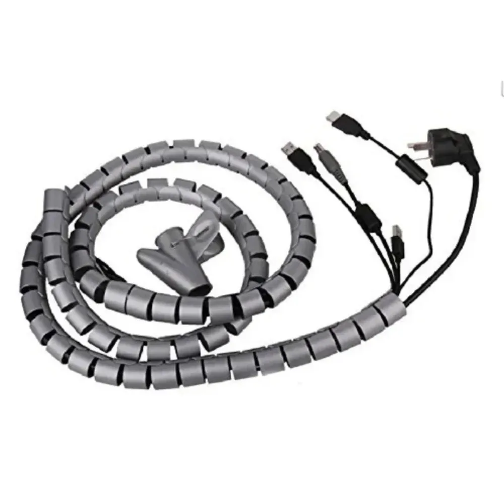 Cable Sleeve Pipe Management with Thread Guide Cable Organizer Coiled Tube Sleeve for Computer TV Spiral Tube Cable Winder Wire
