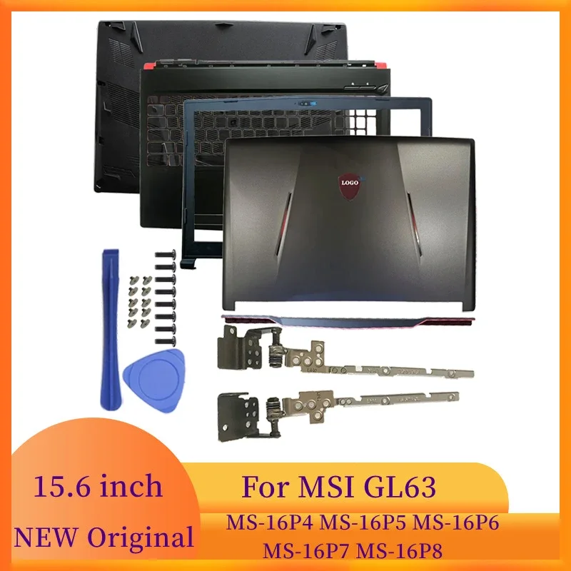 Imagem -01 - Capa para Cadros de Laptop para Msi Gl63 Ms16p4 16p5 16p6 16p7 16p8 Lcd Capa Traseira Quadros Dianteiros Dobradiças Dobradiças Capa Apoio para as Mãos Estojo Inferior capa para cadros de laptop para msi gl63 ms16p4 16p5 16p6 16p7 16p8 lcd capa traseira quadros dianteiros dobradicas dobradicas capa apoio para as maos estojo inferior 01
