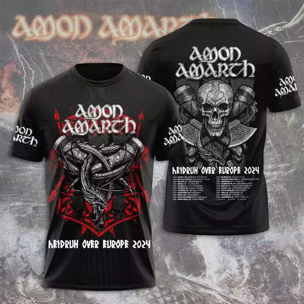 Amon Amarth Heidrun Over Europe Tour 2024 3D T Shirt For Fans S 5XL