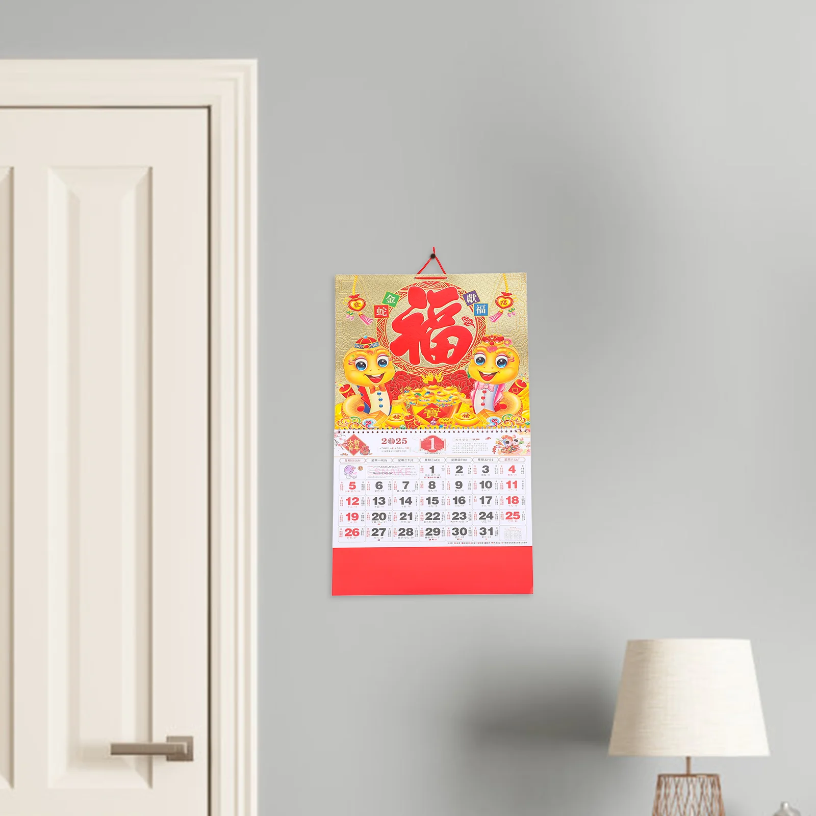 Kalender 2025, kleine muur voor bladgoud, thuis, hangend papier, dagelijks, maandelijks, kantoor, huishouden