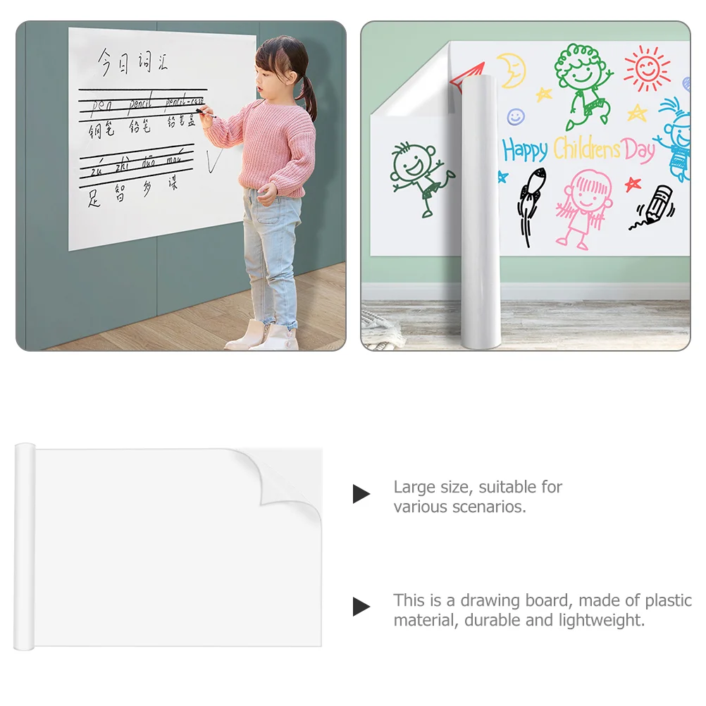 Adesivos de papel de parede autoadesivos para parede, quadro branco grande para escritório e casa