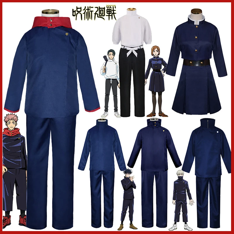 

Anime Jujutsu Kaisen Cosplay Costum Itadori Yuji Kugisaki Nobara Gojo Satoru High School Uniform Adult Kid Wig Jacket Pants Suit