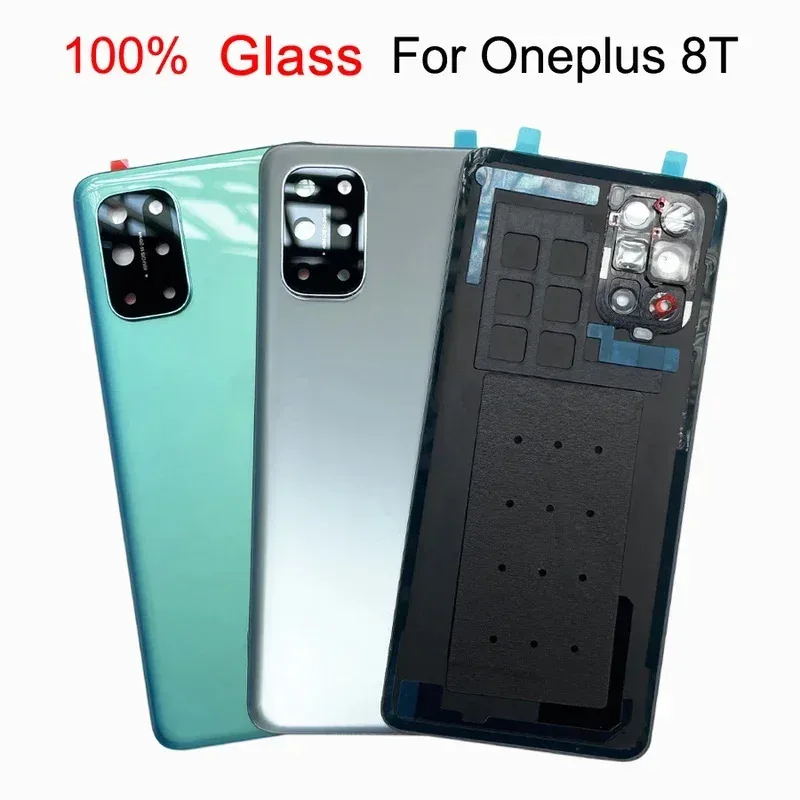 backshell Back Cover Glass For OnePlus 8T 5G Rear Housing Panel Case with Camera Lens cellphone Replacement back shell