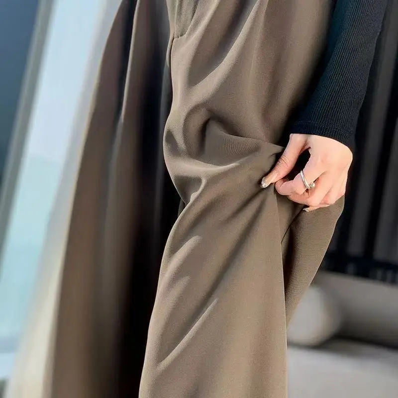 Women Korean Fashion Casual High Waist Wide Leg Suit Pants Female Elegant Solid Straight Trousers 2024 Spring Summer Pantalones