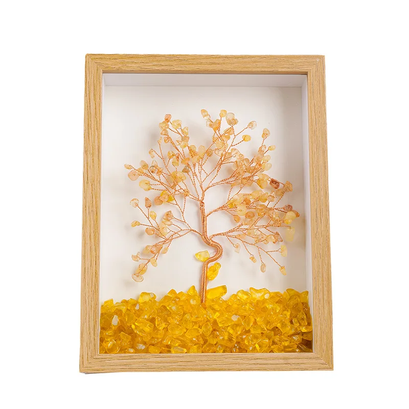 

1PC Natural crystal wealth tree photo frame Health Energy Gem Seven Chakra Tree Photo Frame Home Decoration Desktop Decoration