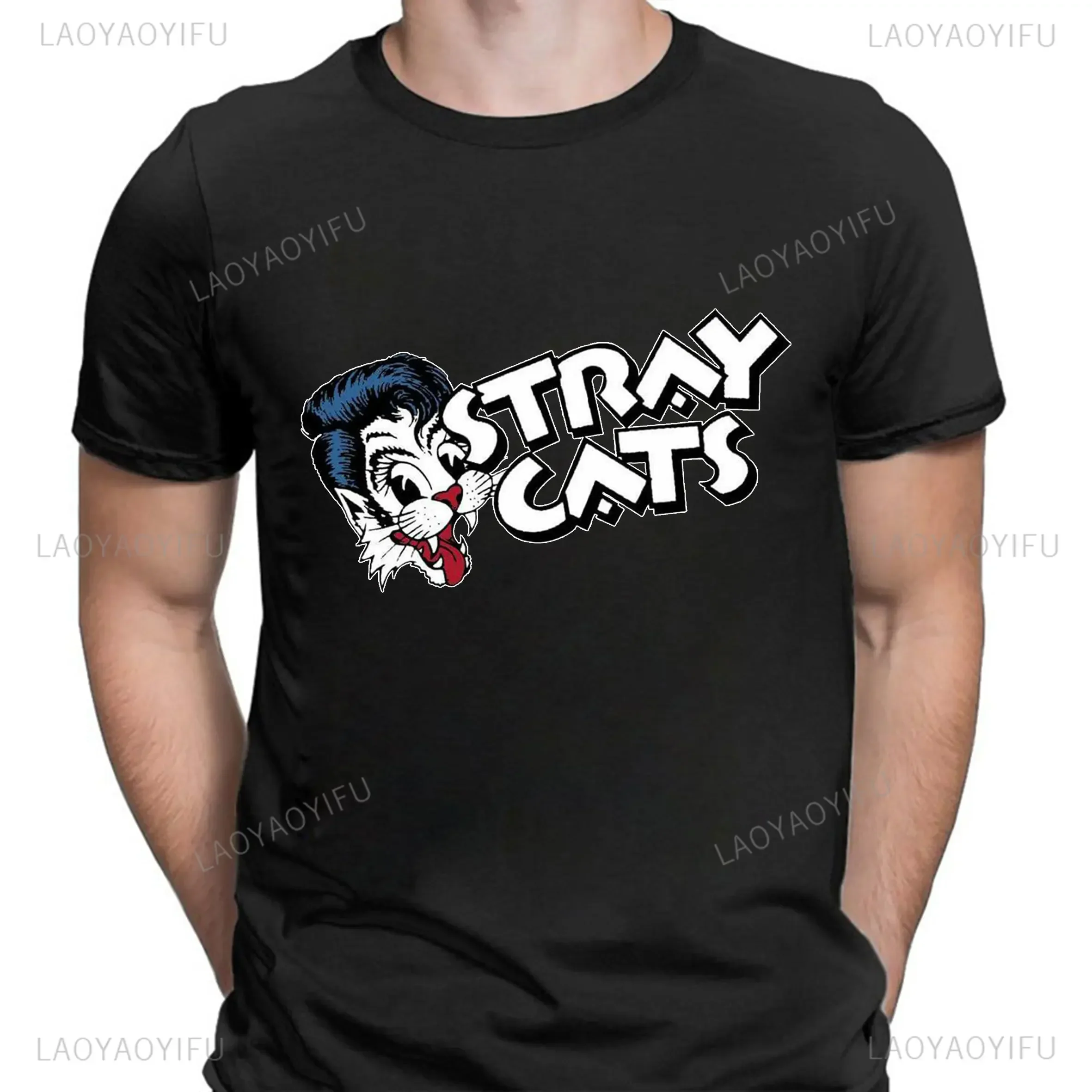 Stray Cats Rock Classic Tshirt American Rockabilly Band Fans Hipster Streetwear Fashion Breathable Boy Girl Men Cotton T Shirts