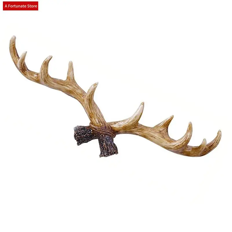 

2X Vintage Deer Antlers Wall Hook Wall Mounted Clothes Hanger Coat Rack Key Holder For Decorative Wall Hook B-A78G