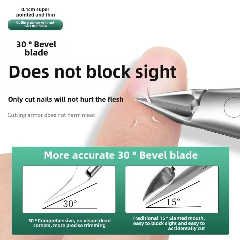 Juego de manicura, herramienta para cutículas, tijeras para la piel, empuje de acero, tenedor de cuero muerto, cortaúñas, limpieza de uñas, removedor, empujador, pedicura