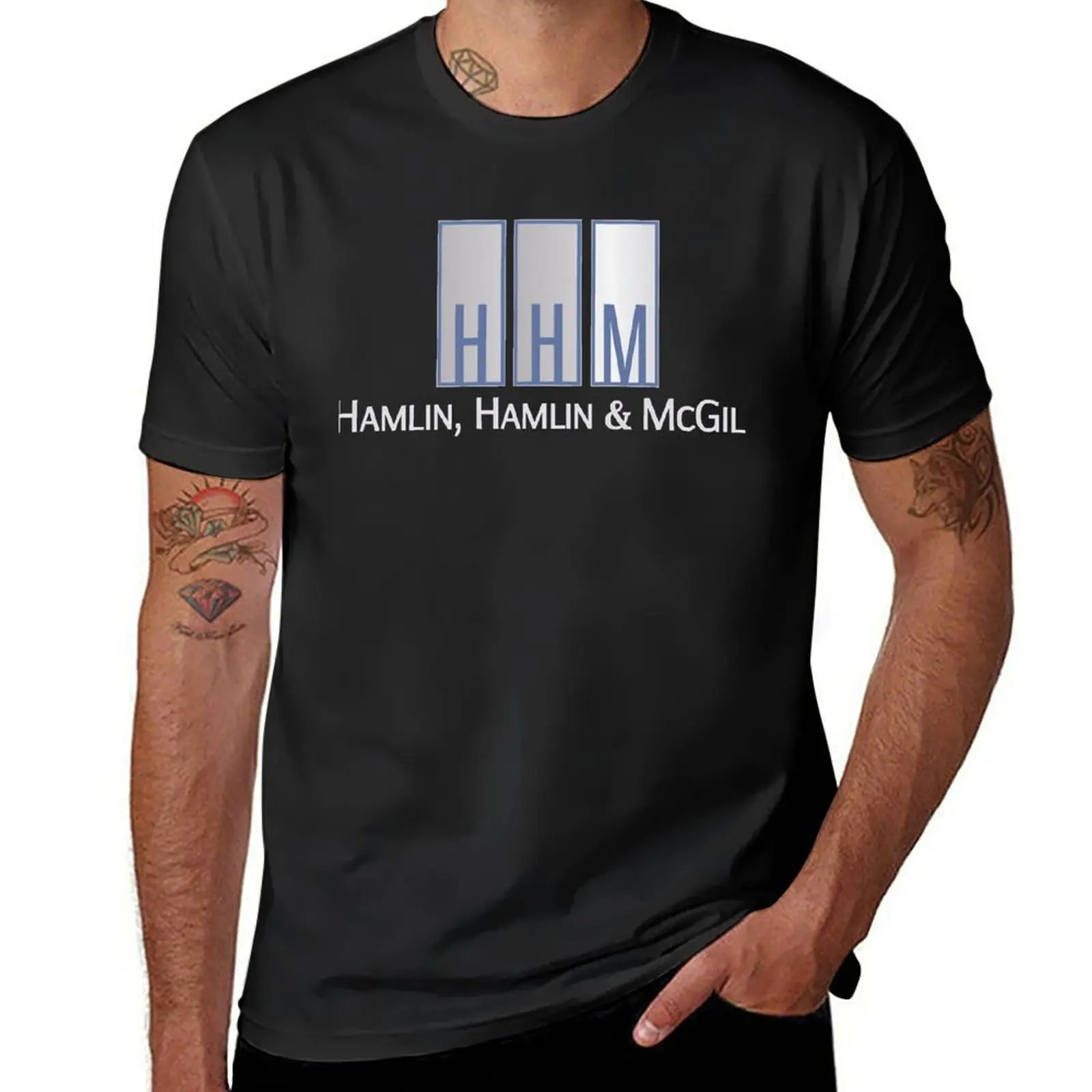 New HHM Law firm T-Shirt summer top T-shirt short fitted t shirts for men