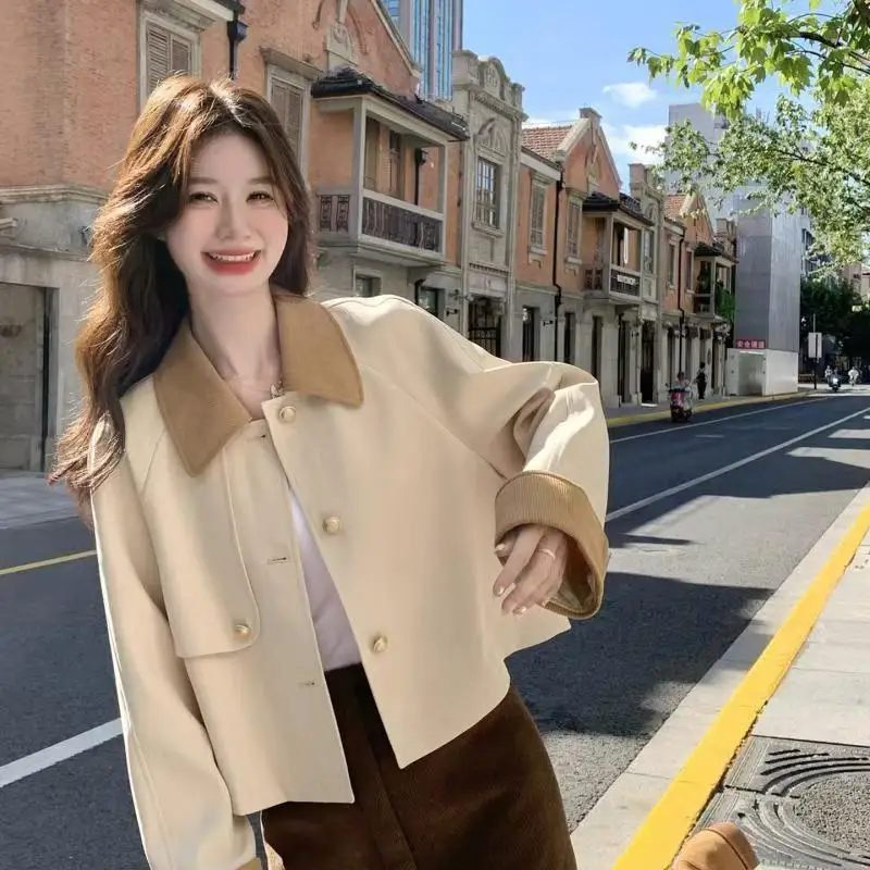 

Женская одежда, весенне-зимний модный простой кардиган на пуговицах с цветными блоками, женский универсальный карманный тонкий карманный кардиган с длинным рукавом C