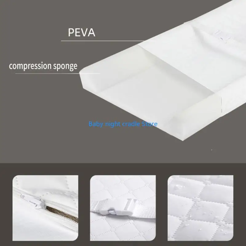 J2FF لوحة تغيير الحفاضات لخزانة الملابس العلوية سجادة تغيير الحفاضات 32 × 16 بوصة وسادة طاولة تغيير الحفاضات مع حزام تثبيت آمن