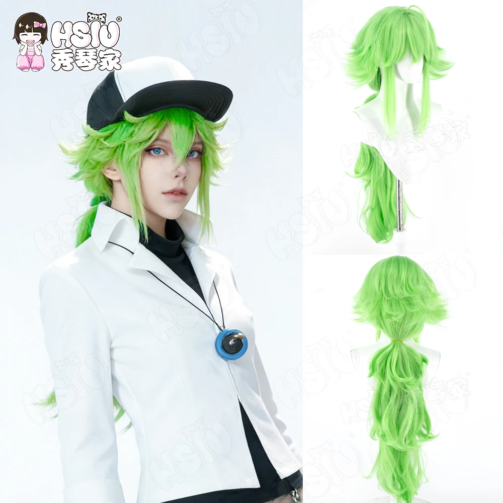 

N Cosplay Wig Fiber synthetic wig「HSIU」80Cm Grass green long Wig+Wig cap Anime Natural Harmonia Gropius Cosplay Wig