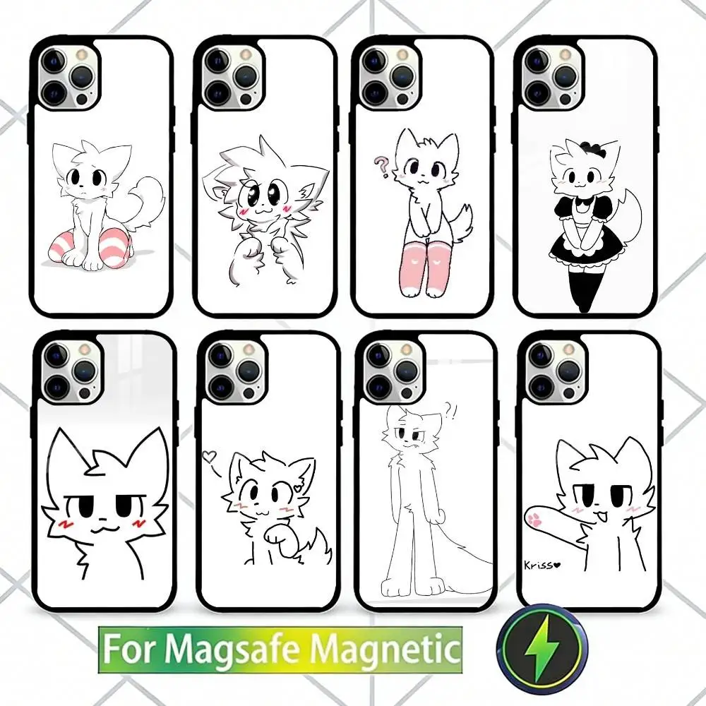 

Cute Boykisser Furry Phone Case For iPhone17,16,15,14,13 Plus,Pro Max Magnetic For Magsafe Wireless Charging