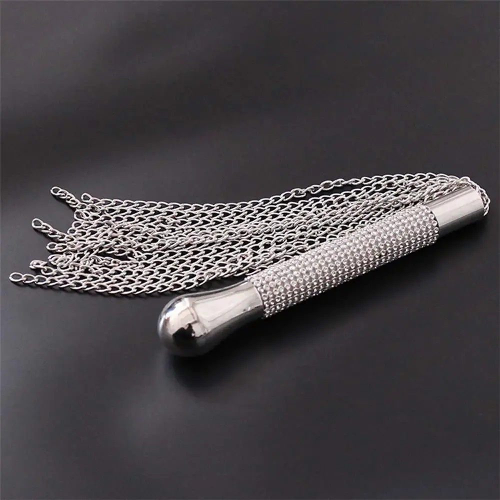 44CM Metal Alloy Chain Tassel Horse Whip,Riding Whip Crop Crystal Handle Equestrian Riding Crop Whips