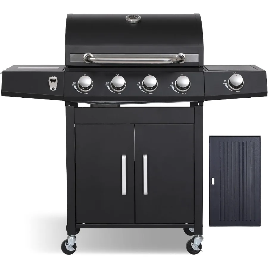 Propane Gas Grill and Griddle Combo with Side Burner