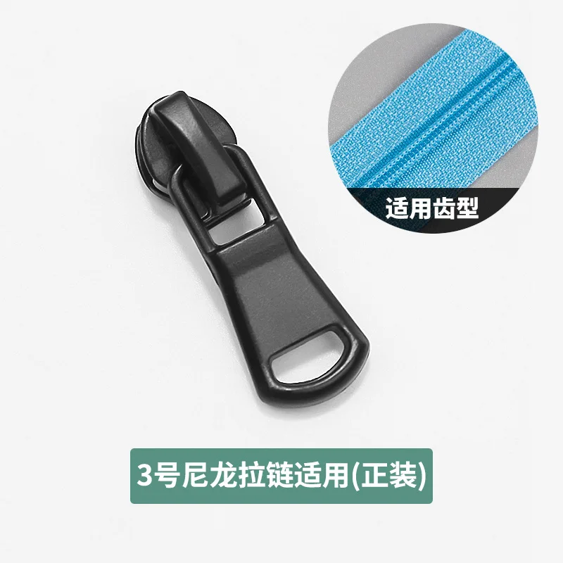 10 Stück schwarze Reißverschlüsse, 3 Größen (3 #, 5 #, 8 # Nylon- und Metallharz-Reißverschluss-Schieber, universell einsetzbar – Detail 4