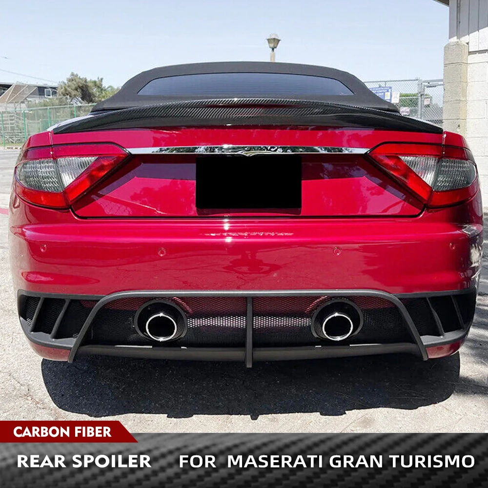 Car Rear Trunk Racing Spoiler Lip Wing for Maserati Gran Turismo Convertible Flat Trunk 2012 - 2014 Carbon Fiber Rear Trunk Wing