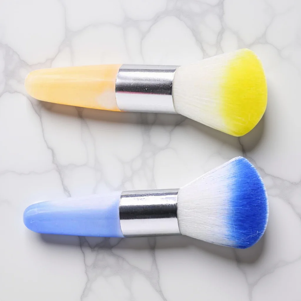 

2Pcs Nail Art Dust Brushes Professional Nail Powder Cleaner Brush for Salon Home Acrylic Nails Makeup Cosmetics Powder Brush