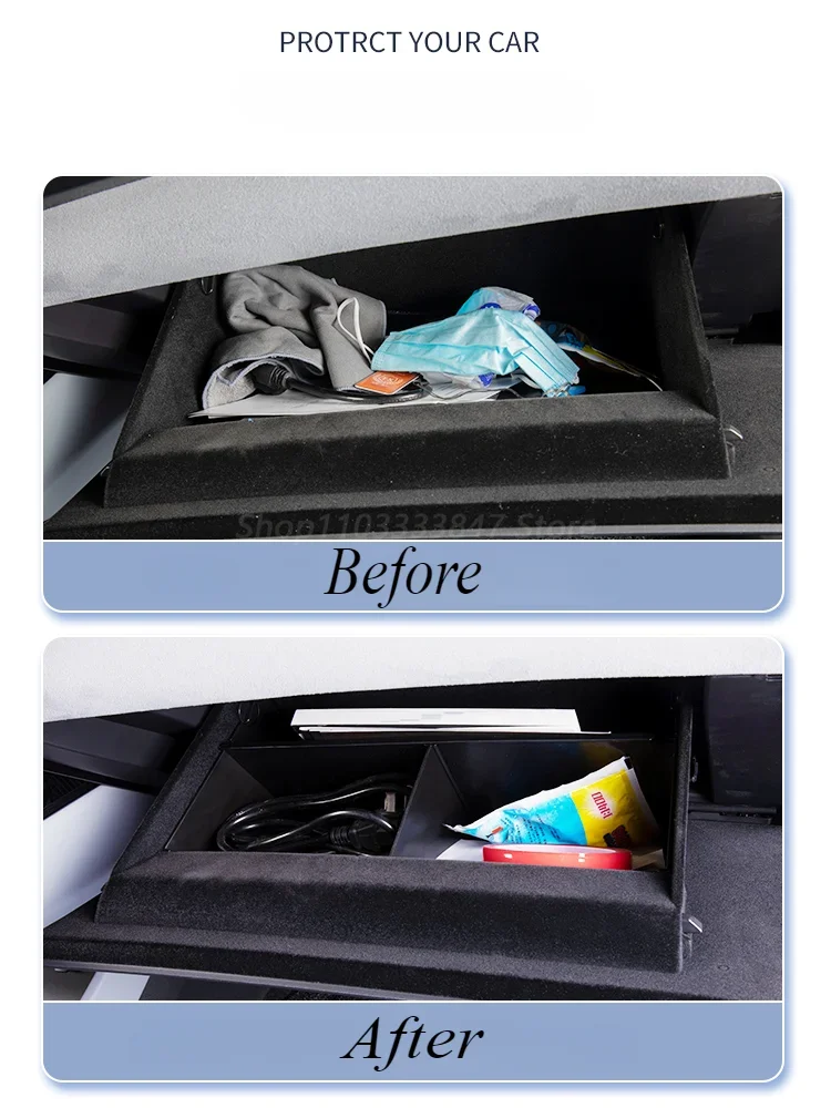 For BYD SEAL ATTO4 EV Car Passenger Glove Box Baffle Interior Central Storage Box Storage Finishing Partition BoxCar Accessories