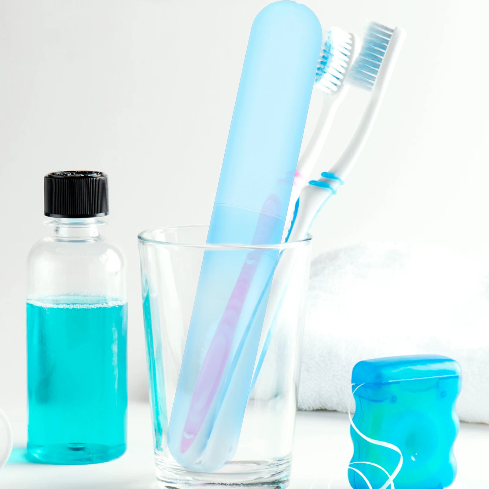 

4pcs Portable Toothbrush Case Travel Holders Green Blue Pink Sizes Lightweight Compact Containers Plastic Material Smooth Edges