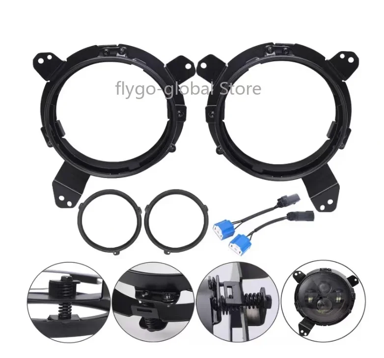 

9" to 7" LED Headlights Adjustment Adapter Mounting Bracket Aluminium Alloy for Wrangler JL JLU Sport Rubicon Sahara 2018-2022