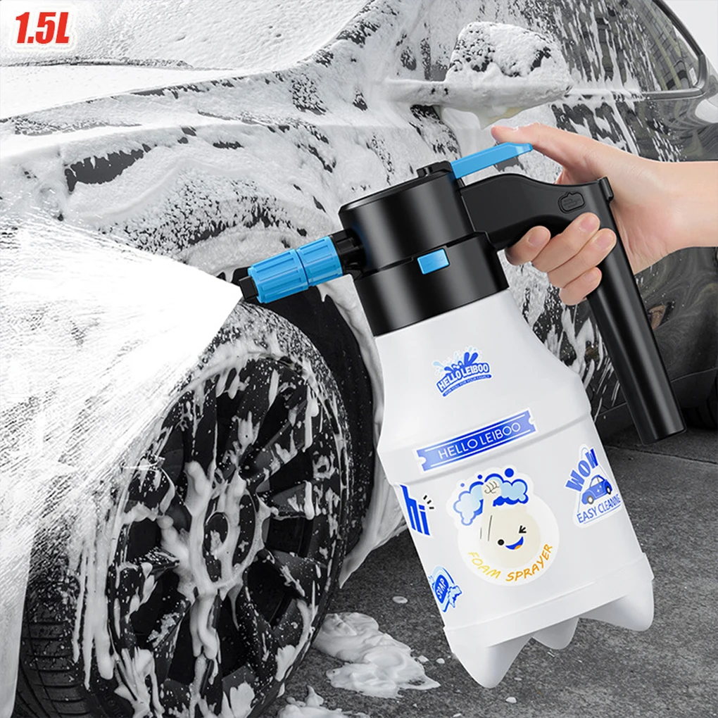 

Car Wash Electric Foam Spray Bottle Household Handheld Car Wash Spray Type Gardening Air Pressure Sprayer Foam Bottle 1.5L