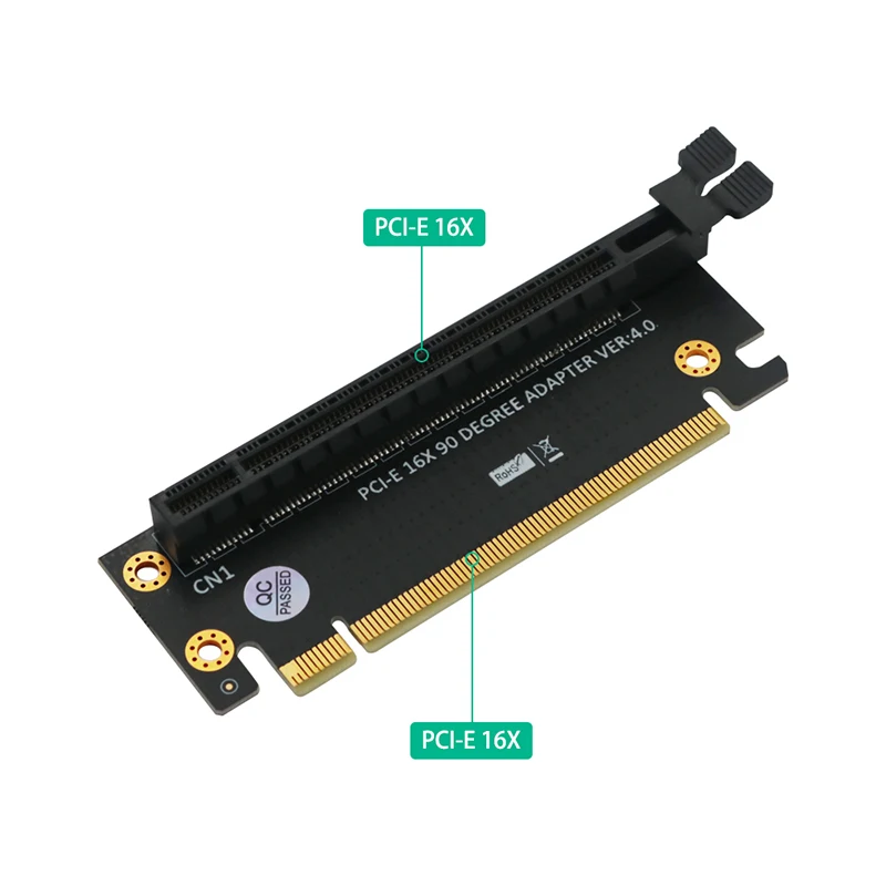 Alta velocidade PCI Express Adapter para 1U 2U Servidor, 4.0 16X Riser Card, Slot PCI-E para PCI-E 16X, Conectores de 90 Graus, Conversor