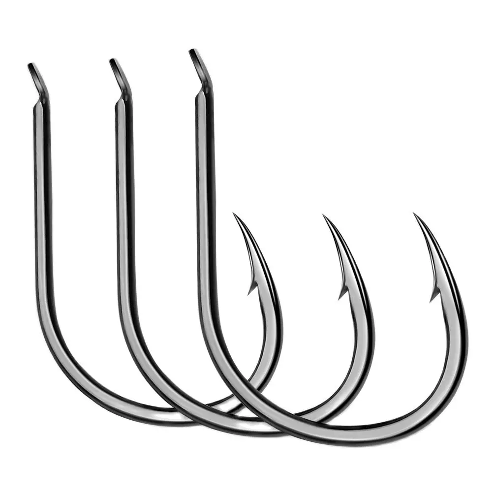 Widerhaken-Angelhaken 3 # -15 #   Hochkarbon-Stahl Flachhaken für Karpfenangeln Einzelne Jigging-Haken Zubehör Angelausrüstung 100 Stück Weichköder-Haken