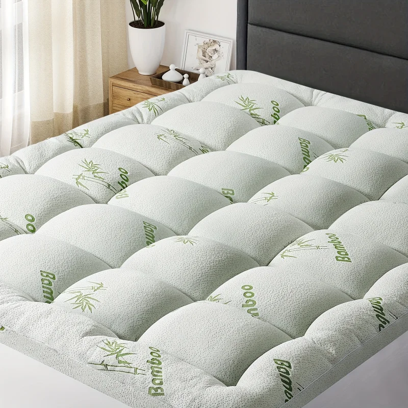 

8-21" Deep Pocket Bamboo Mattress Topper, Soft Quilted Fitted Cooling Breathable Mattress Pad with Down Alternative Fill