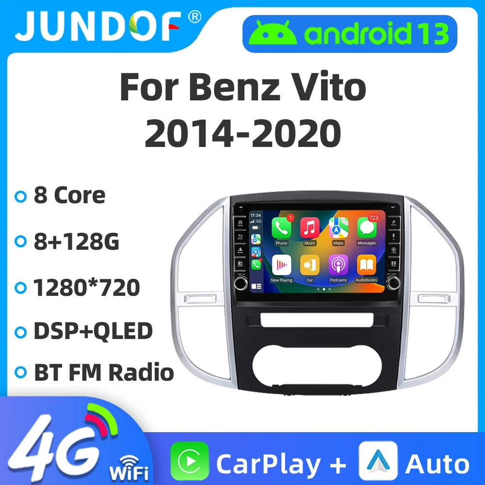 Jundof 8G 128G Android CarPlay AutoRadio For Mercedes Benz Vito W447 2014-2021 Multimedia Player 2din 4G Head Unit HiFi Stereo