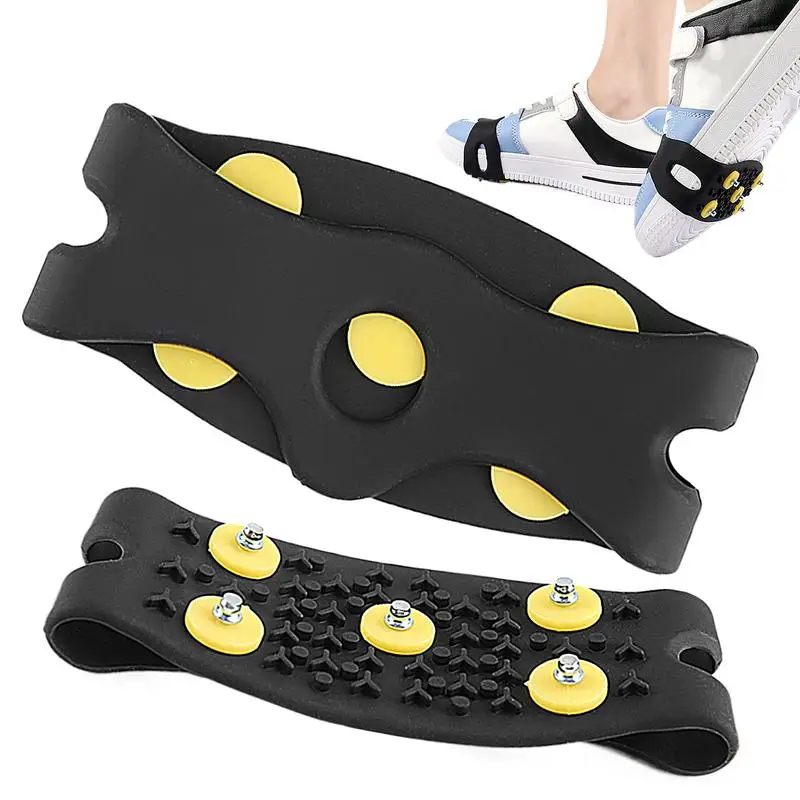 5 Teeth Anti-Slip Ice Crampons For Outdoor Gripper Spikes Winter Fishing And Walking On Snow Mountaineering Camping Shoe Cover