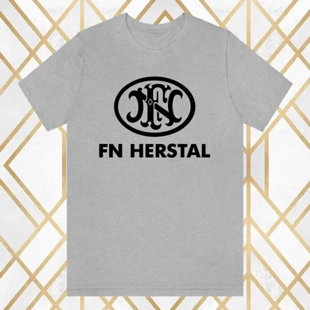 FN Herstal Firearms Guns Men's Gray T Shirt Size S 3XL