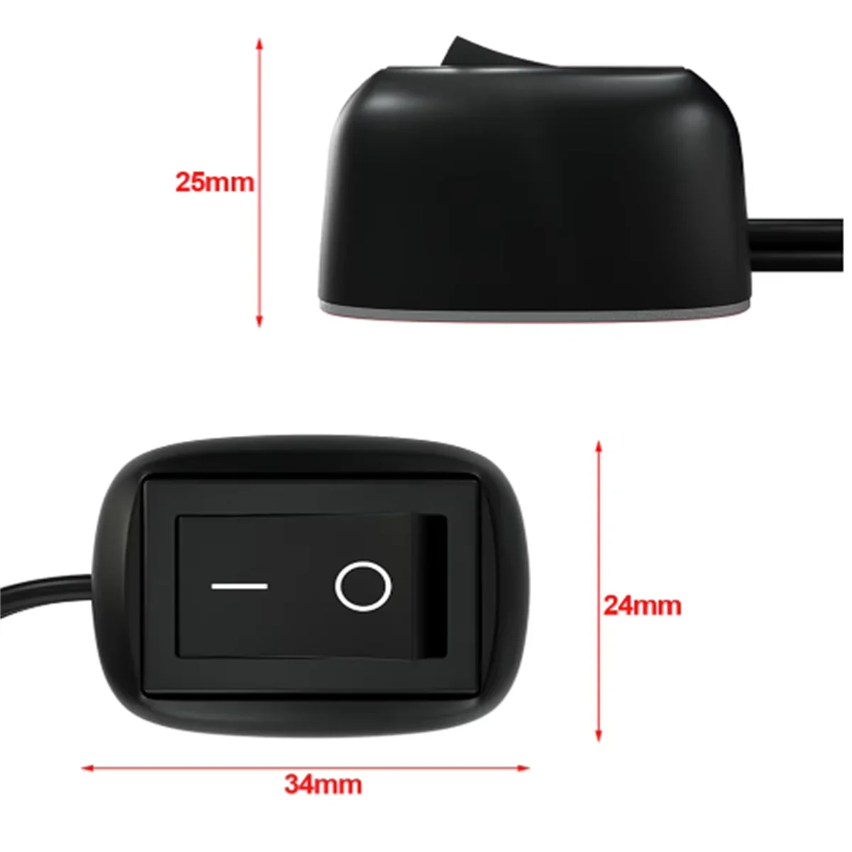 Universal Car Switch Paste Type Toggle Switch with Cable 60cm/100cm DC 12V for Fog Ring Drive Lights Neon Lights Mini Button