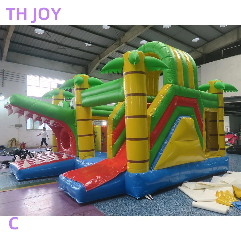 

by ship to door, Jungle Crocodile inflatable Bouncy Castle,5x5m commercial inflatable jumper house with slide Kids Trampoline