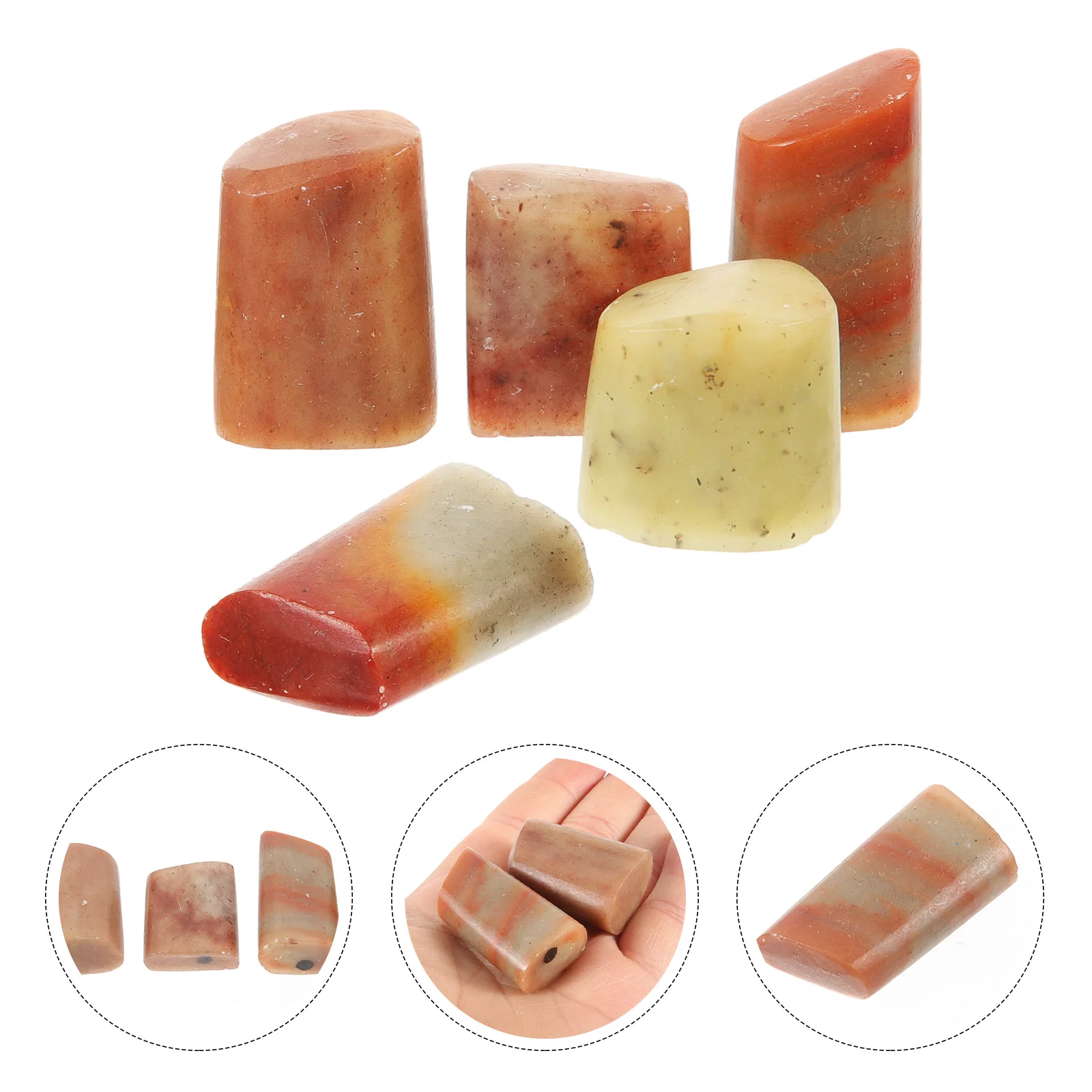 5pcs Chinese Seal Stone Chop Seal Calligraphy Stone Chinese Seal Tool Material (Random Style) Stone Stamp