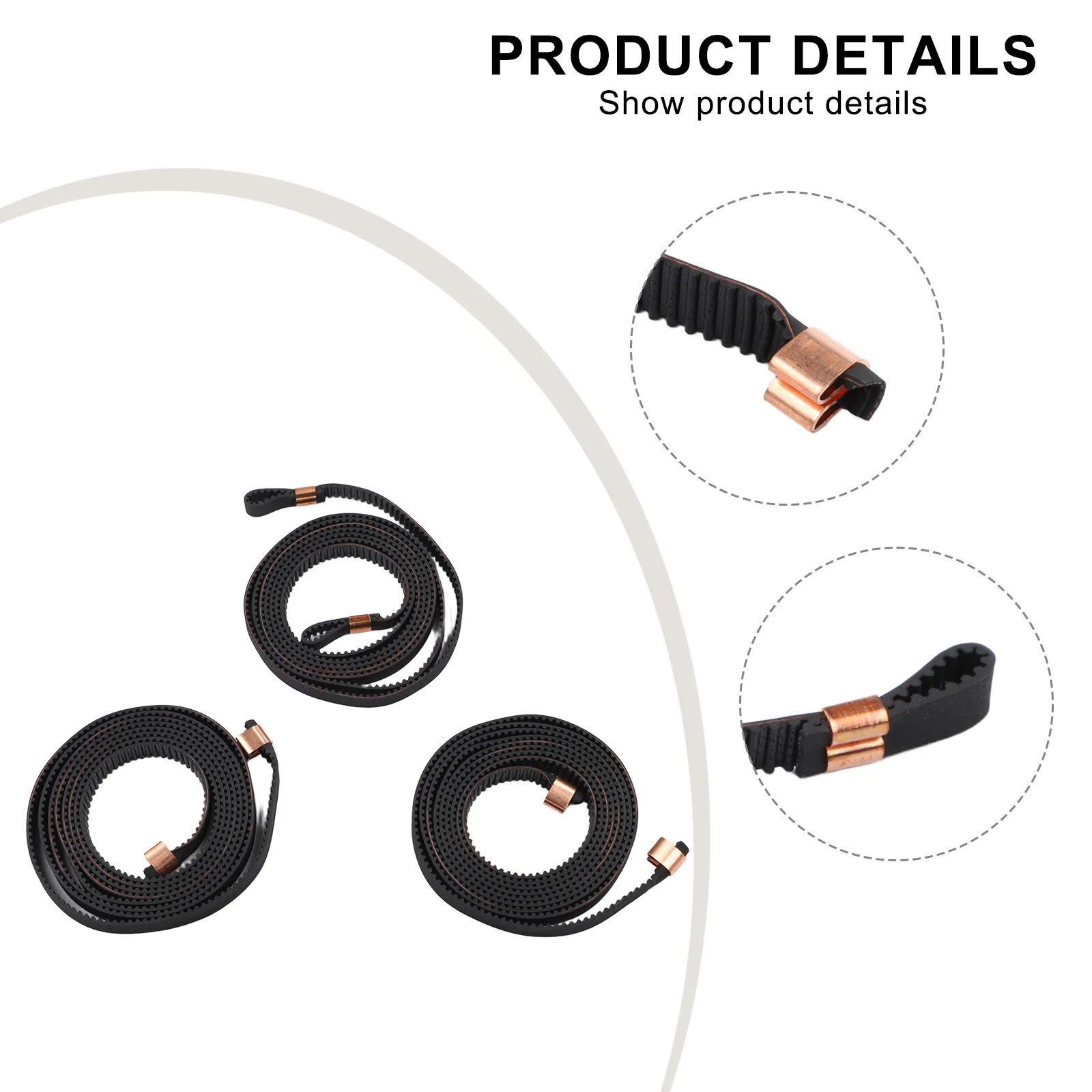 For Kobra 2 Max XY 2GT Rubber Timing Belt Kit for 3D Printer Motion System Replacement with Copper Connection Point