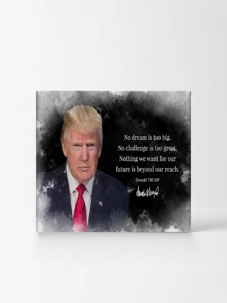 Smile Art Design Donald Trump Inspirational Quote Canvas Wall Art Print  th US President Black  White Decor for Home Office Read