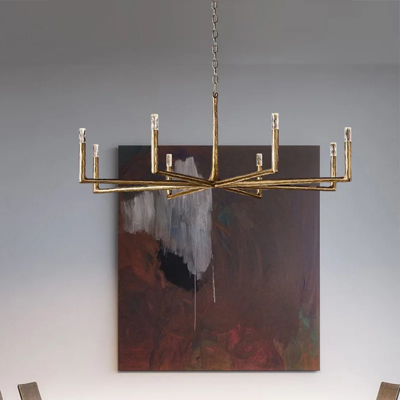 2025 New Crystal Ceiling Suspension Chandelier, All Copper Gold/Celluloid Lustre, Dimmable, For Dining Room Home interior light