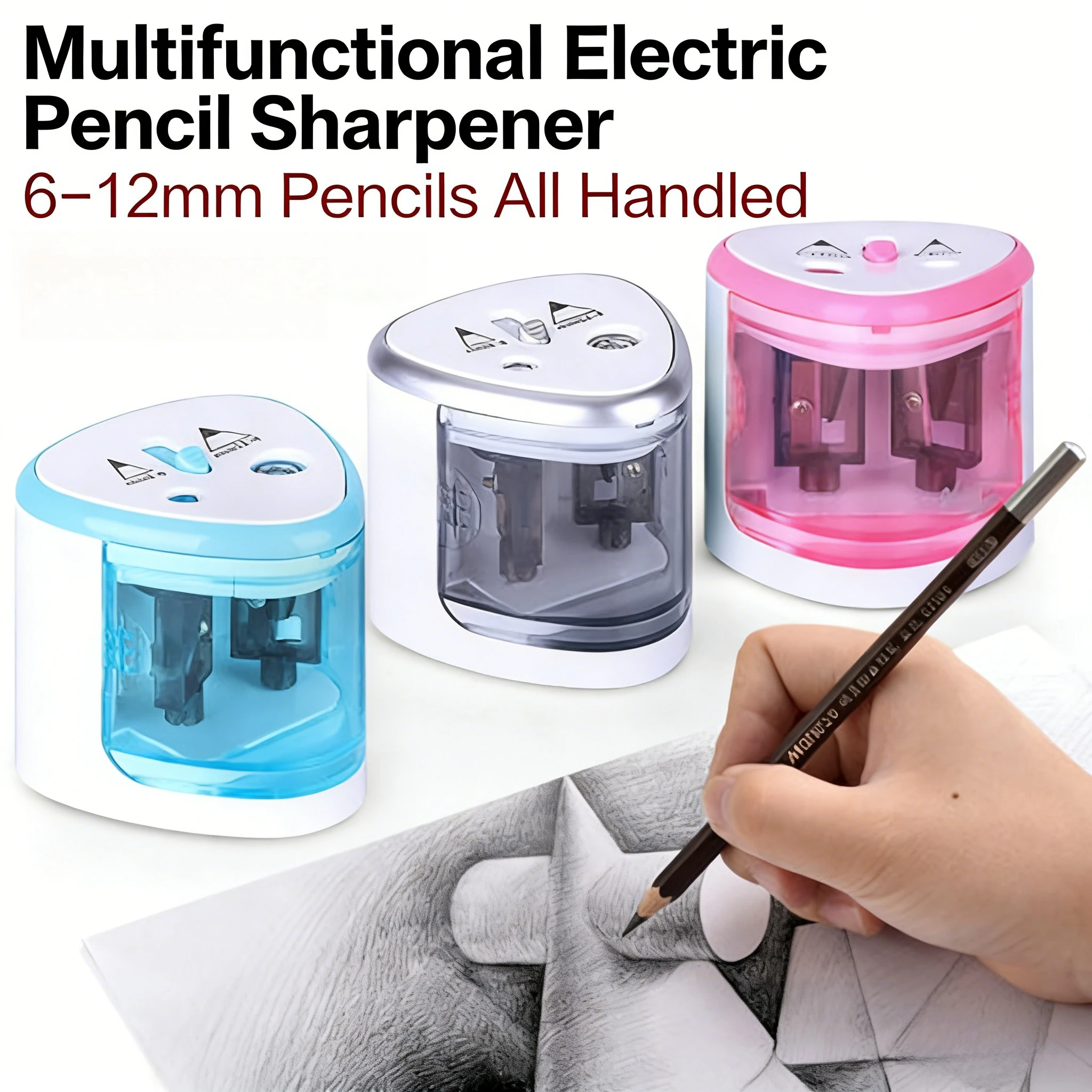 

Разнообразие моделей и функций: Электрическая автоматическая точилка для карандашей 2-в-1 с переключателем, канцелярские товары для студентов